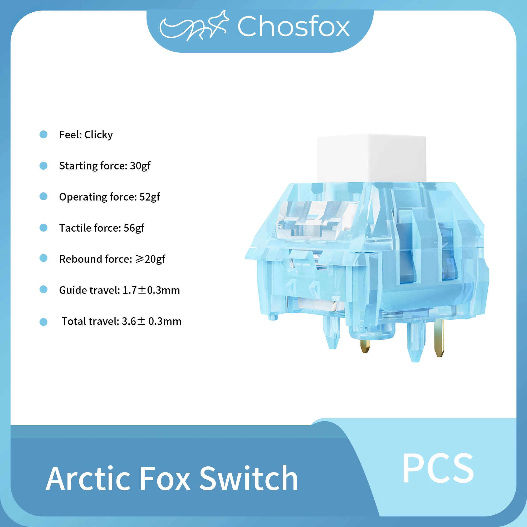 

Kailh & Chosfox Arctic Fox Box Switch Игровой компьютер Механическая клавиатура HMX Switch 5-контактный тактильный переключатель RGB с возможностью горячей замены