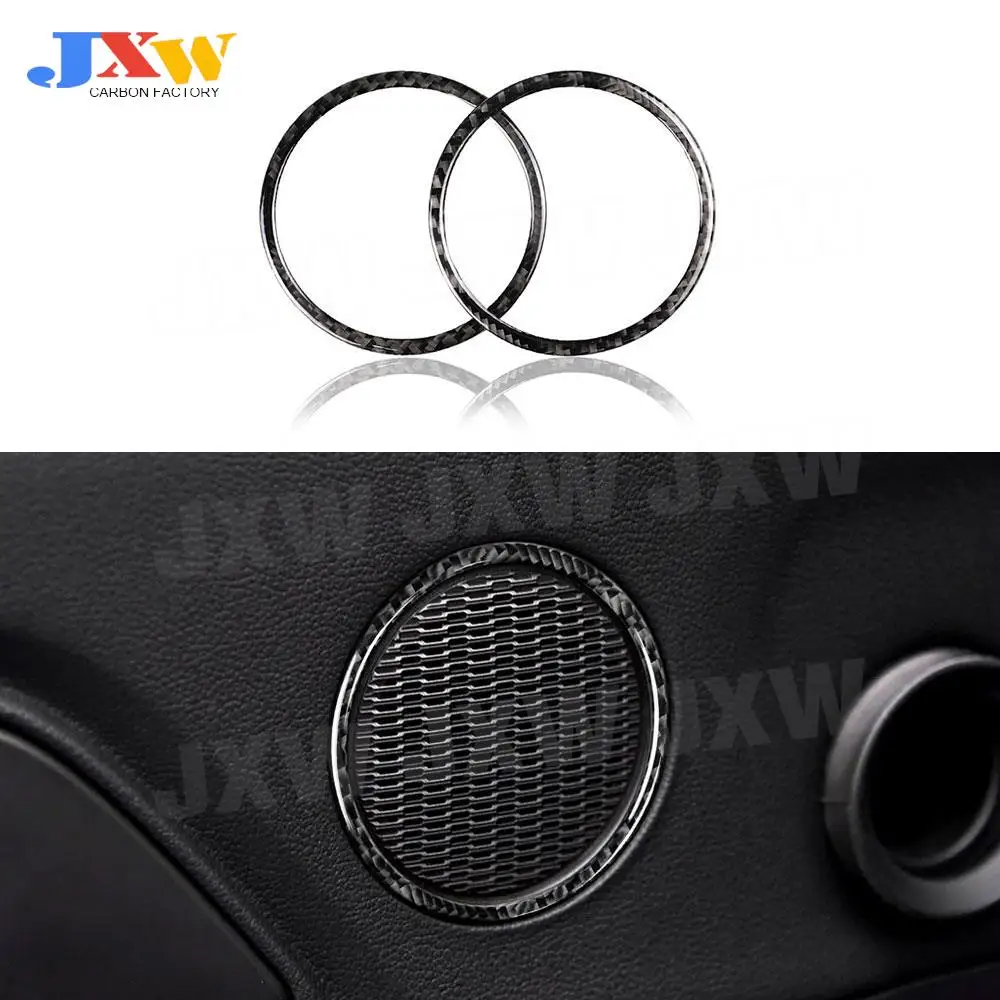 

Carbon Fiber Car Door Panel Speaker Interior Trim Frame Decoration Rings Sticker For Ford Mustang 2015 -2017