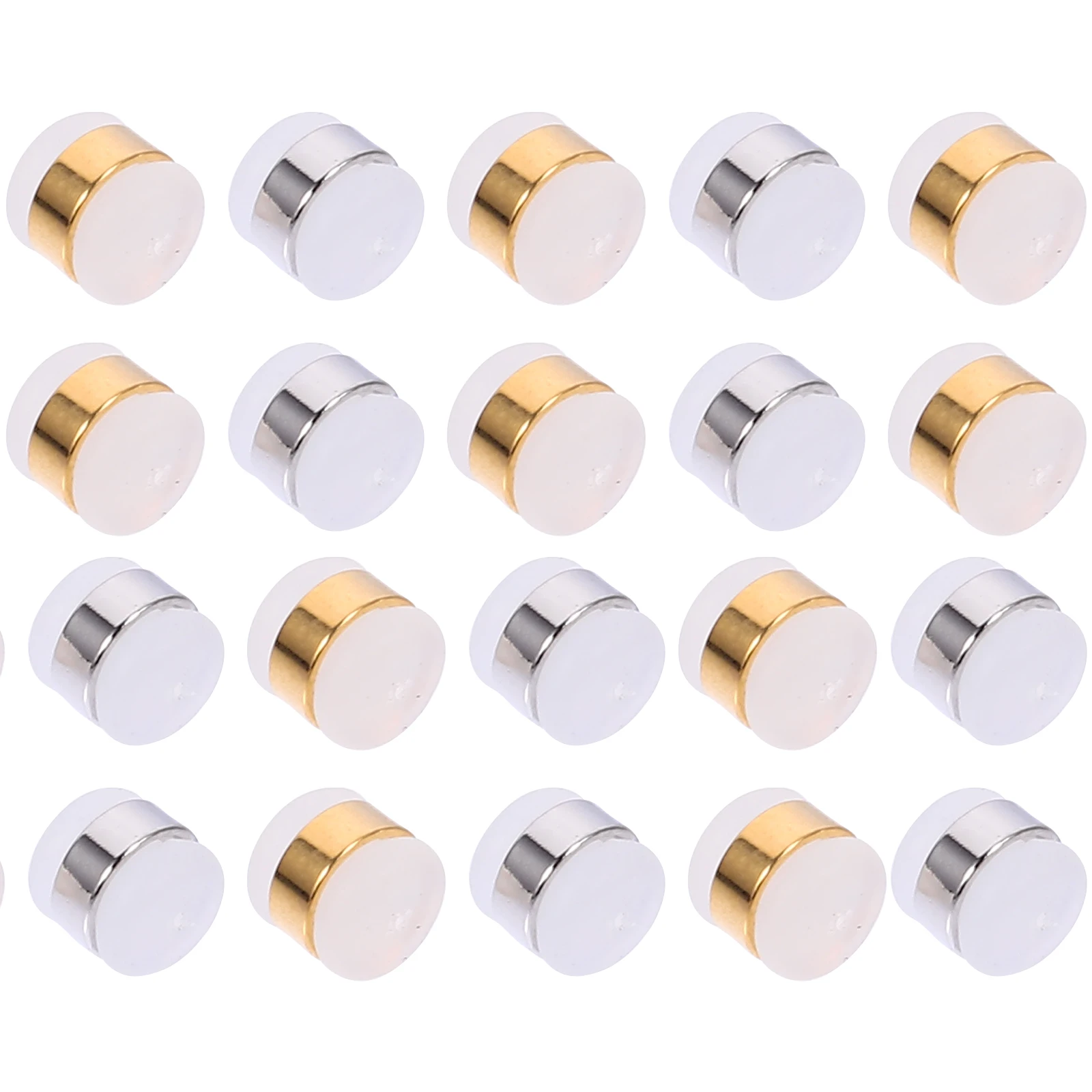 

20 Pcs Ear Plugs Earrings Round Transparent DIY Small Charm Jewelry Making Accessories Non Irritant Brass Silicon Elegant