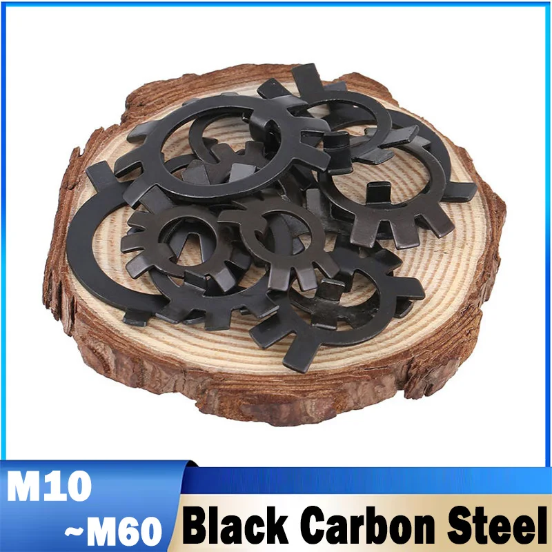 1~10Pcs M10~M60 Black Carbon Steel Lock Washers Retaining Stop Washer For Electric Motors / Machine Tools