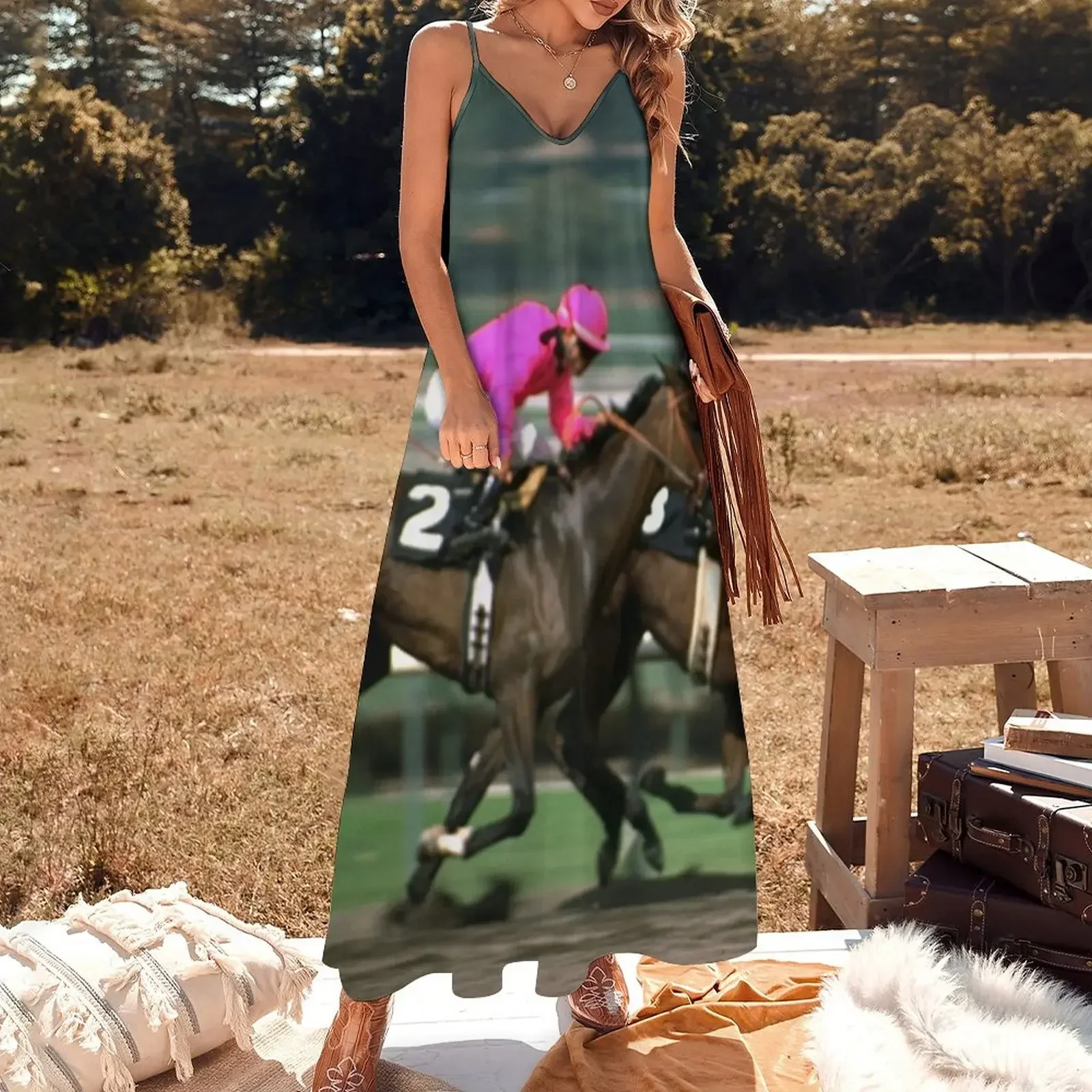 Horse race Poster Sleeveless Dress loose summer dress elegant women's dresses sale Party dresses for women dress summer