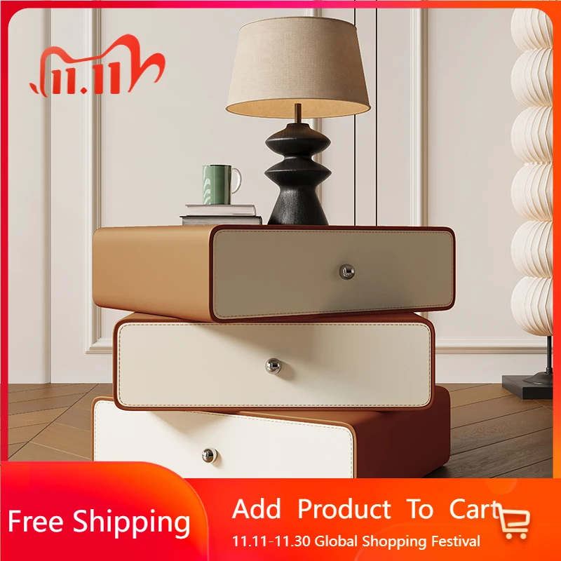 

Luxury Storage Bedside Table Bedroom Mobile Cabinets Librero Unique Organizer Nightstand Wood Mesitas De Noche Hotel Furniture