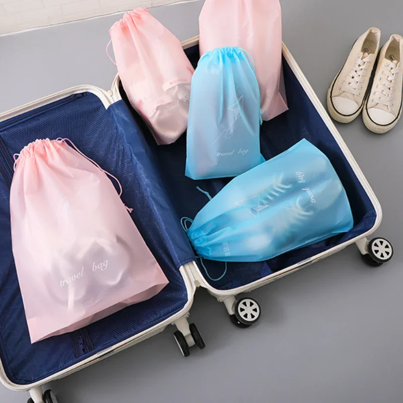 3pcs Waterproof Transparent Visible Drawstring Bag Beach Bag Swimming Underwear Socks Shoes Organizer Travel Camping Storage Bag