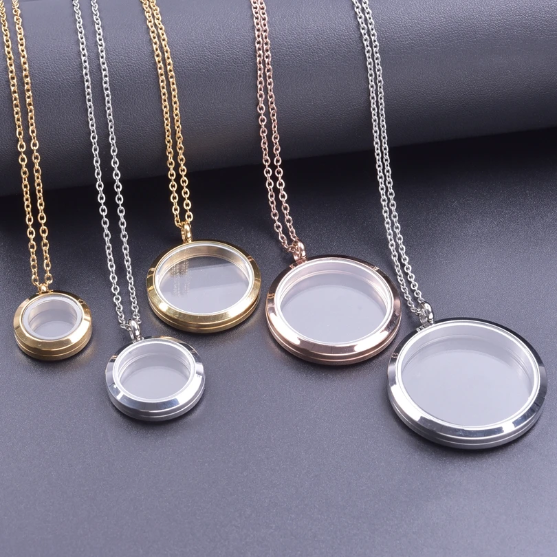 Screw Locket 100% Stainless Steel Necklaces For Women/Men Jewelry Floating Lockets Pendant Chain On The Neck Collar Hombre Gifts