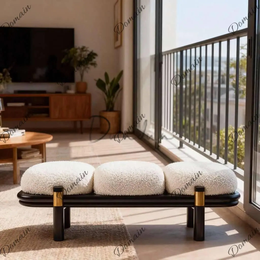 Solid wood light luxury bedroom bedside stool living room leisure bench foyer shoe changing stool villa cloakroom dressing stool