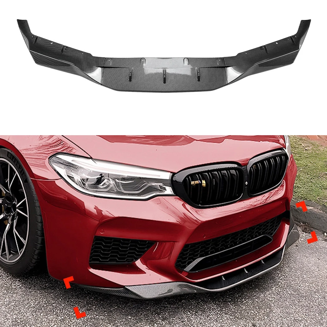 Car Front Bumper Lip Spoiler Diffuser Splitters Body Kit Aprons Cover Guard Trim For BMW 5 Series M5 F90 2018 2019 2020