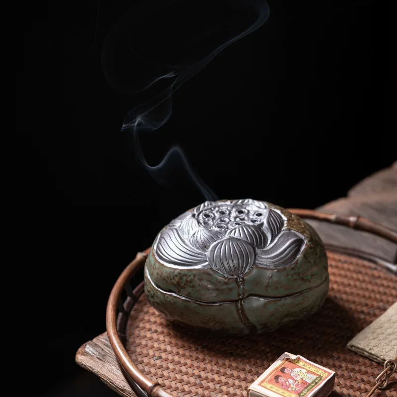 Shenglian Plate Incense Burner Kiln Transformed Qingye Sandalwood Burner Indoor Wormwood Plate Incense Tray Handmade Incense
