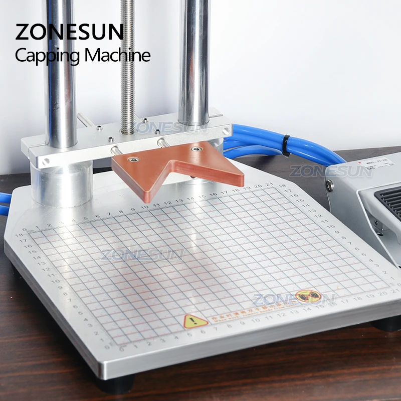 ZONESUN ZS-XG70ZC Pneumatic Jar Whisky Wine Plastic Glass Bottle Cap Cork Pressing Capping Machine