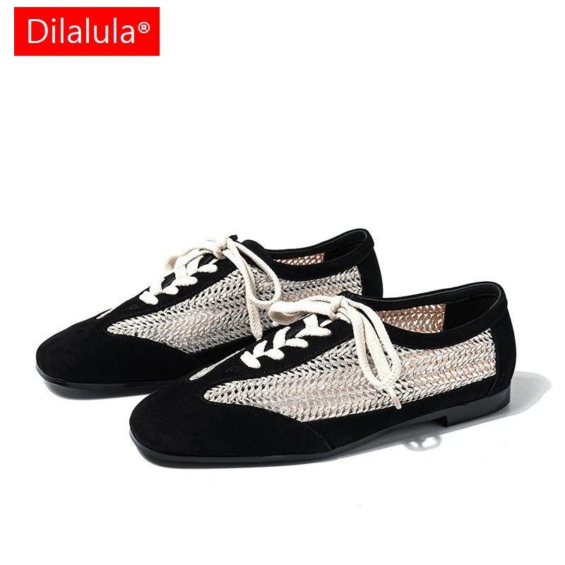 

Dilalula 2026, туфли-лодочки из натуральной кожи разных цветов, женские плетеные детские замшевые туфли на шнуровке, кожаные прогулочные туфли для молодых женщин