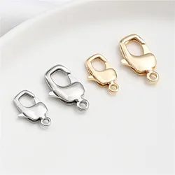 Hebilla de langosta de cangrejo chapada en oro de 14K hecha en Corea, hebilla de cola de pez, pulsera Diy, collar conectado, hebilla de resorte, accesorios B932