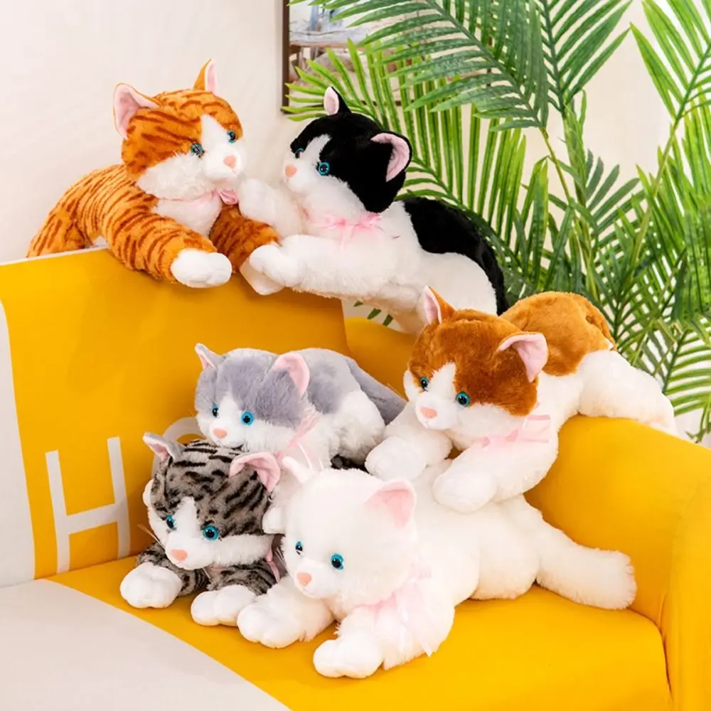 Cute 30CM Simulation Cat Plush Toys Soft Fluffy Realistic Voiced Cat Doll Kitten Cuddle Pillow Kid Birthday Gift