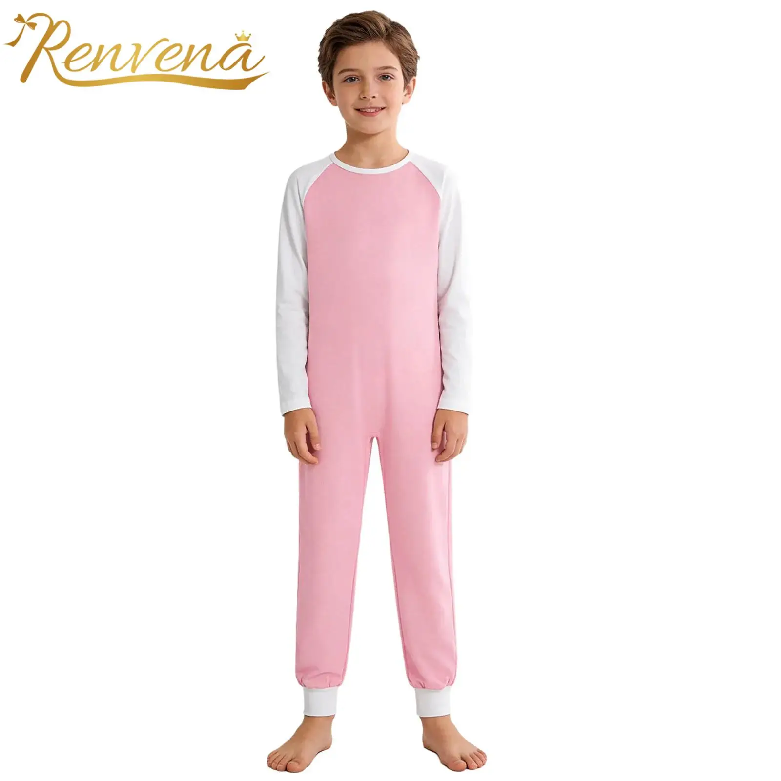 Children Workout Yoga Bodysuit Kids Color Block Jumpsuit Boys Girls Special Needs Adaptive Clothing Anti-strip One Piece Suits