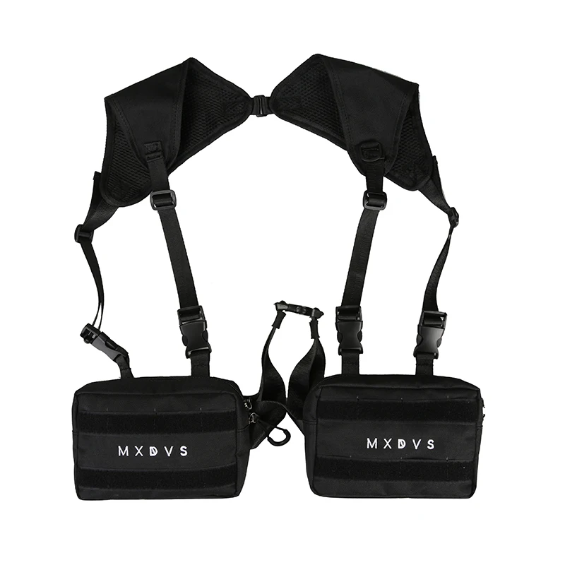 Unisex Chest Rig Bag Tactical Streetwear Chest Bag Functional Tooling Hip Hop Vest Bag Two Pockets Woman Fanny Pack Hip-hop Pack