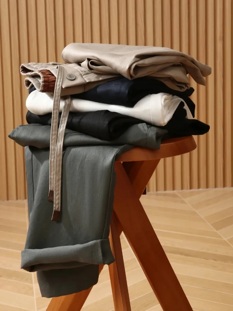 

Мужские льняные брюки из лиоцелла, немнущиеся, дышащие, повседневные, прямого кроя, в стиле Old Money, 80G