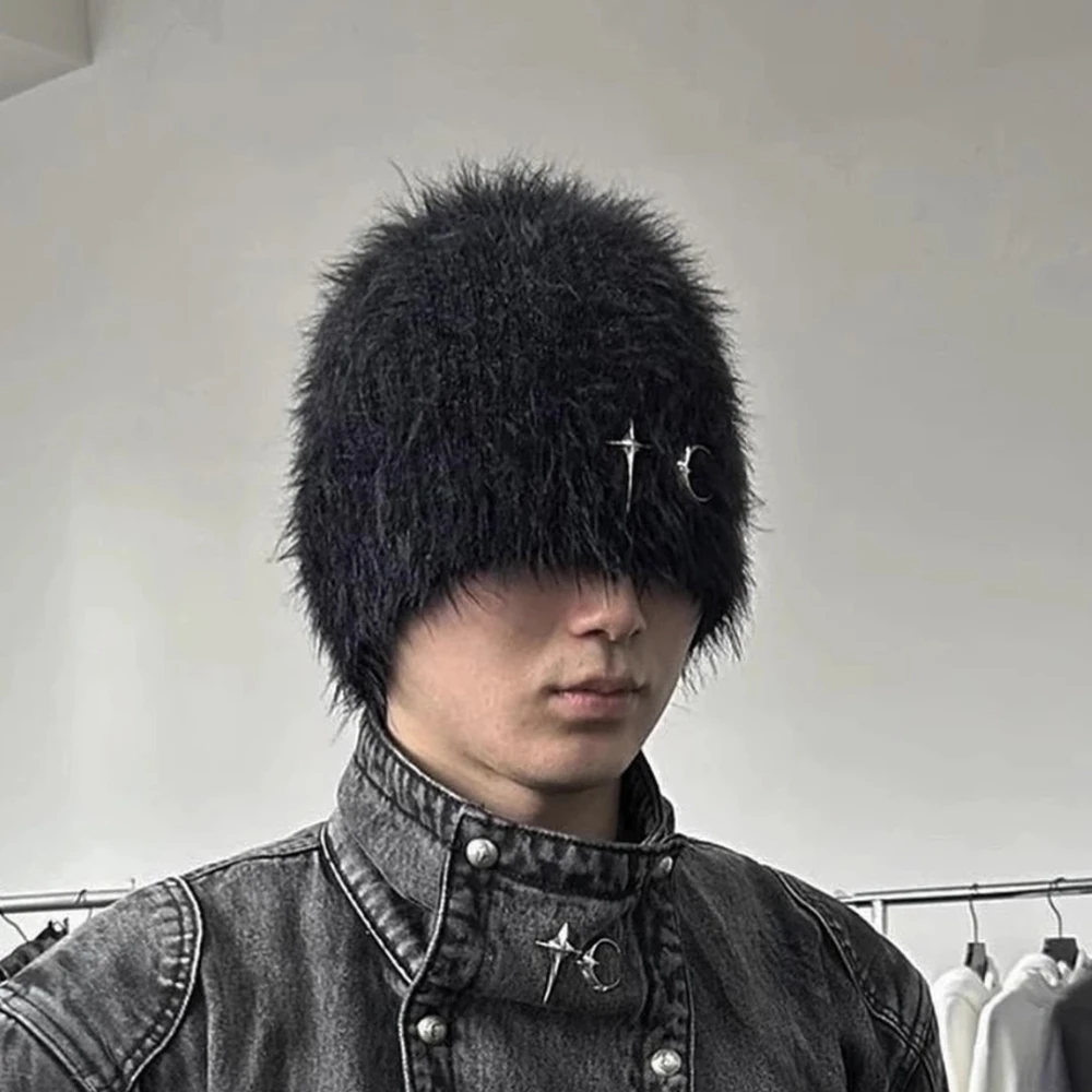 Thug Club New Arrival Warm Ski Beanie Unisex Fall/Winter Oversized Head Circumference Trendy Korean-Style Winter Plush Knit Hat