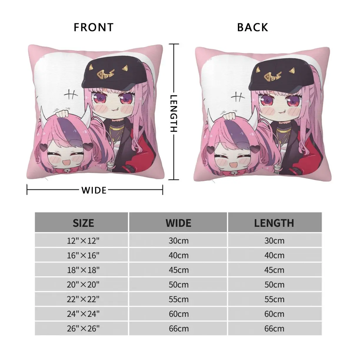 Vshojo Ironmouse Anime Cute Vtuber Square Pillowcase Cushion Cover Pillow Case Throw Pillow Cover for Home Bedroom Car