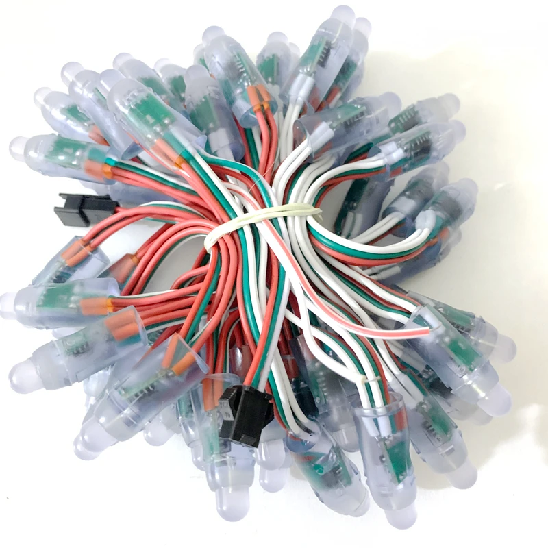 

50 шт. WS2811 IC RGB полноцветный 12 мм пиксельный модуль цифровой адресный 12 В Dream Color светодиодный пиксельный модуль IP68 водонепроницаемый свет