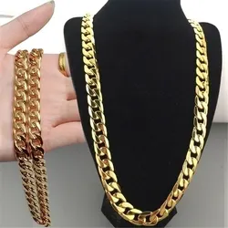 Classic High Quality Smooth Lock Chain Necklace for Women Collar Gold Color Chunky Thick Link Grunge Jewelry Steampunk Men Gift