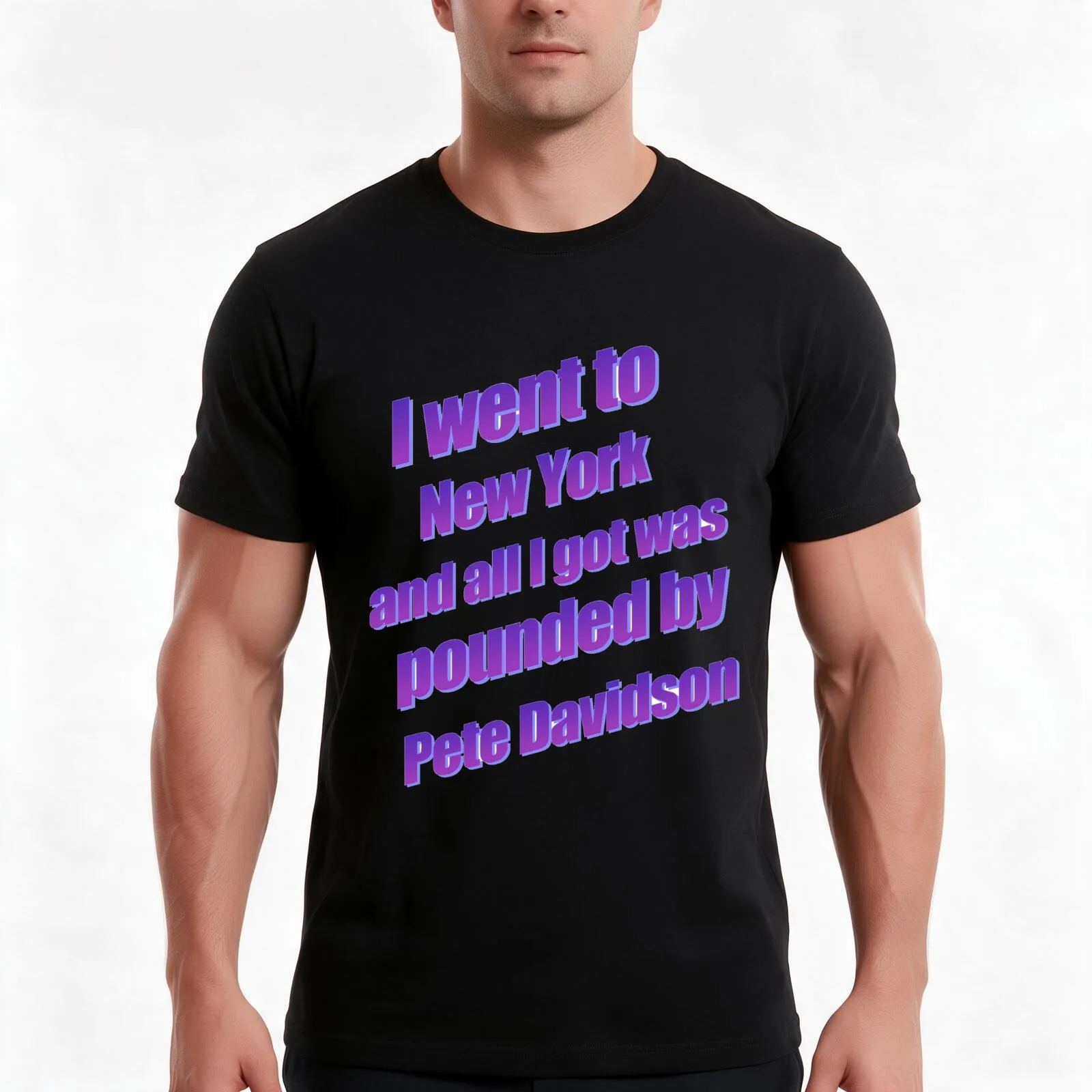 I went to New York and all I got was Pete Davidson T-Shirt Summer Casual Cotton Tee Oversized Streetwear Tops 100% Cotton