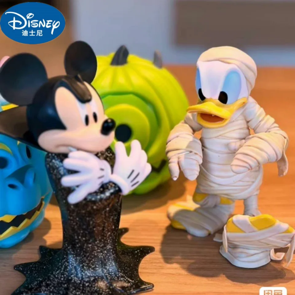 Disney Figure Halloween Limited Tide Play With Mickey Mummy Donald Duck Doll Cartoon Decor Toys Desktop Ornament Halloween Gift