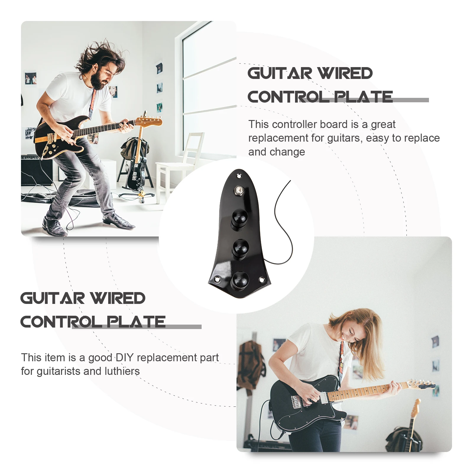 

1 set Electric Guitar Wired Control Plate High Grade Metal Control Board Replacement Part for Guitarists Guitar Control Plate