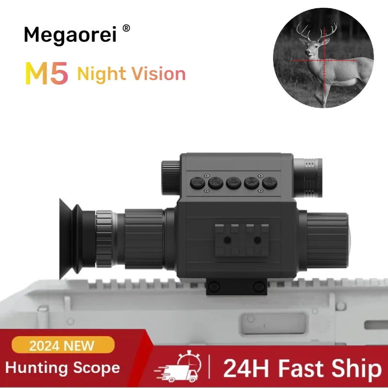 2024 Megaorei M5 Hunting Camera Infrared Night Vision HD1080P 1-4x Zoom Monocular Rifle Scope