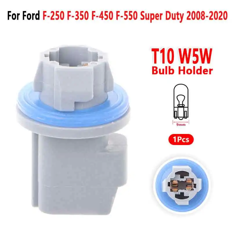 For Ford F-250 F-350 F-450 F-550 License Plate Light Socket T10 W5W Bulb Holder Car Lamp Base Accessories 2008 to 2020 1 Pcs