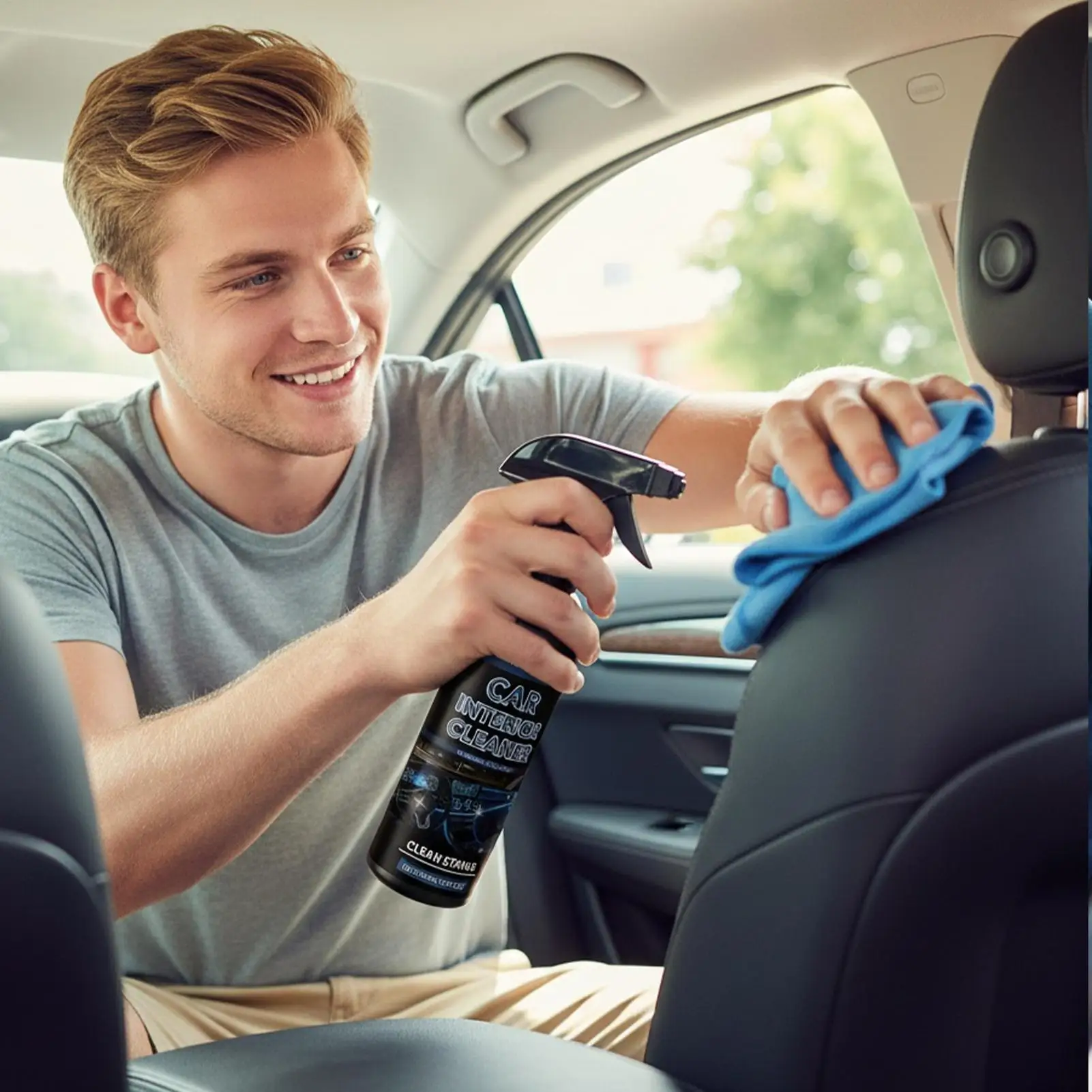 車内ディテイラー-355ml-uv耐性車クリーナー剤自動車革シートポリッシュスプレートラック車両-rv-自動車用