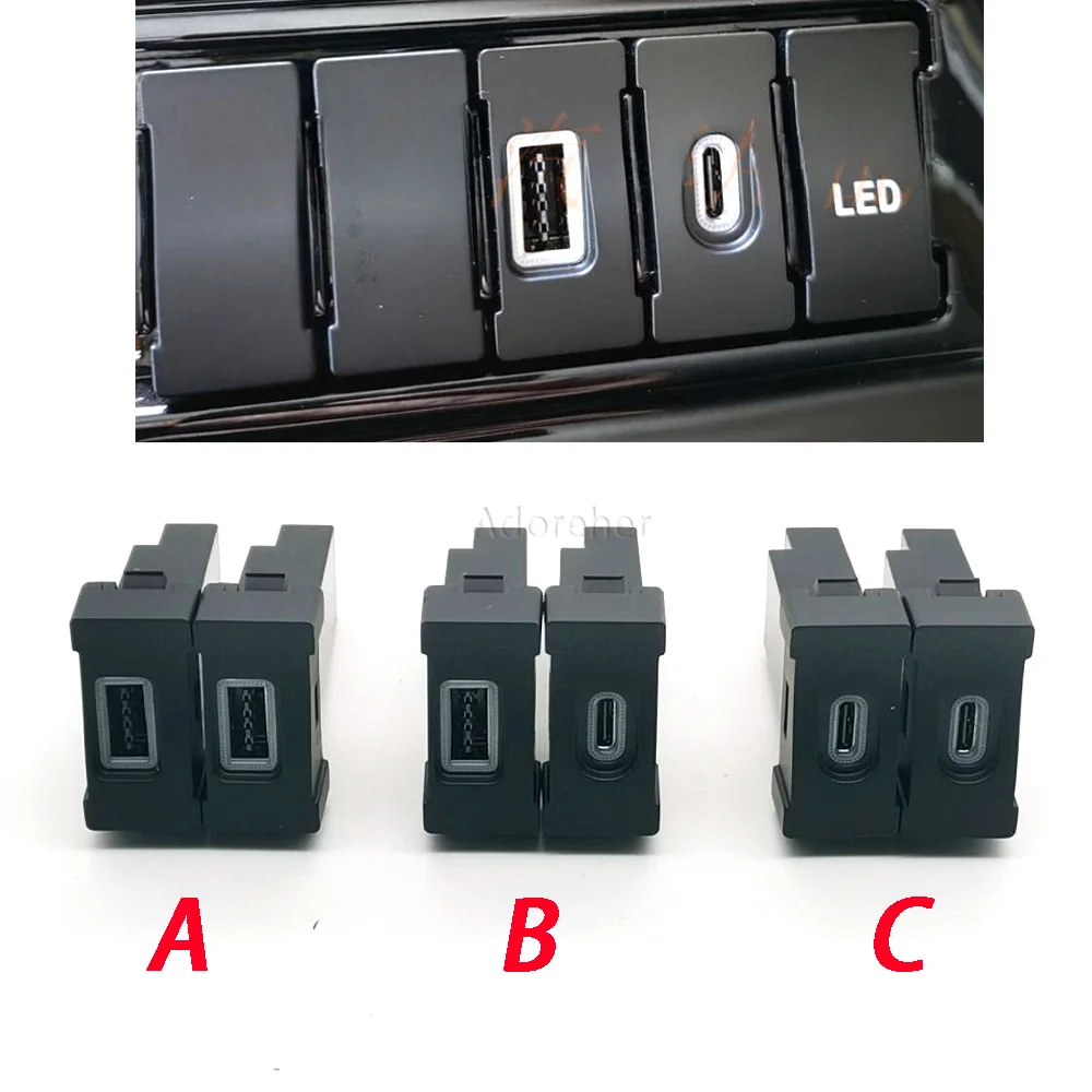 1PC Car Charger Dual QC3.0 USB Interface PD Type C Socket Adapter Fit For Iveco Dail Accessories