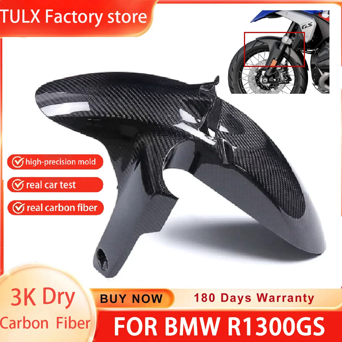 3K Dry Carbon Fiber Feont Mudguard-Border Front Mudguard Fender For BMW R1300GS R1300 GS 2023 2024 Motorcycle Accessorie