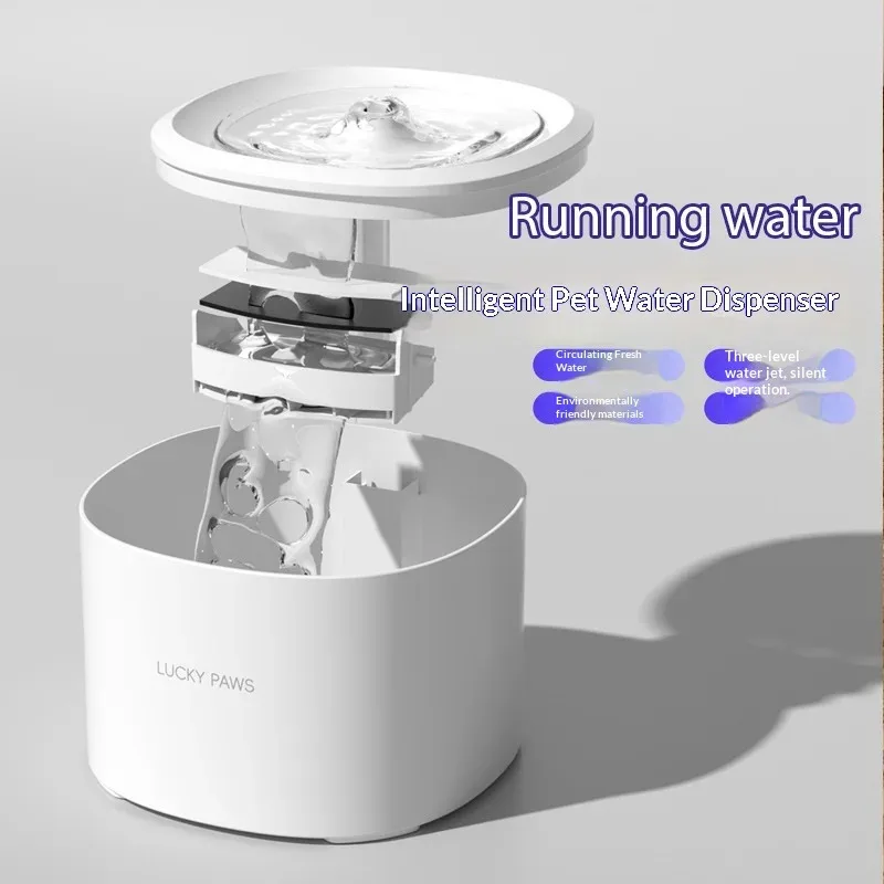 

3L Smart Pet Water Fountain - Auto-Circulating Filter with Anti-Chin Acne Design, Quiet Cat/Dog Drinking Bowl (CE Certified)​