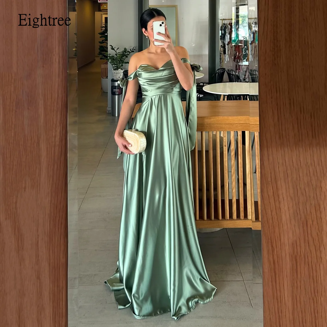 

Eightree Sweetheart Neck A Line Formal Prom Gowns Off The Shoulder Evening Dress Stain Floor Length Party Dresses Customized