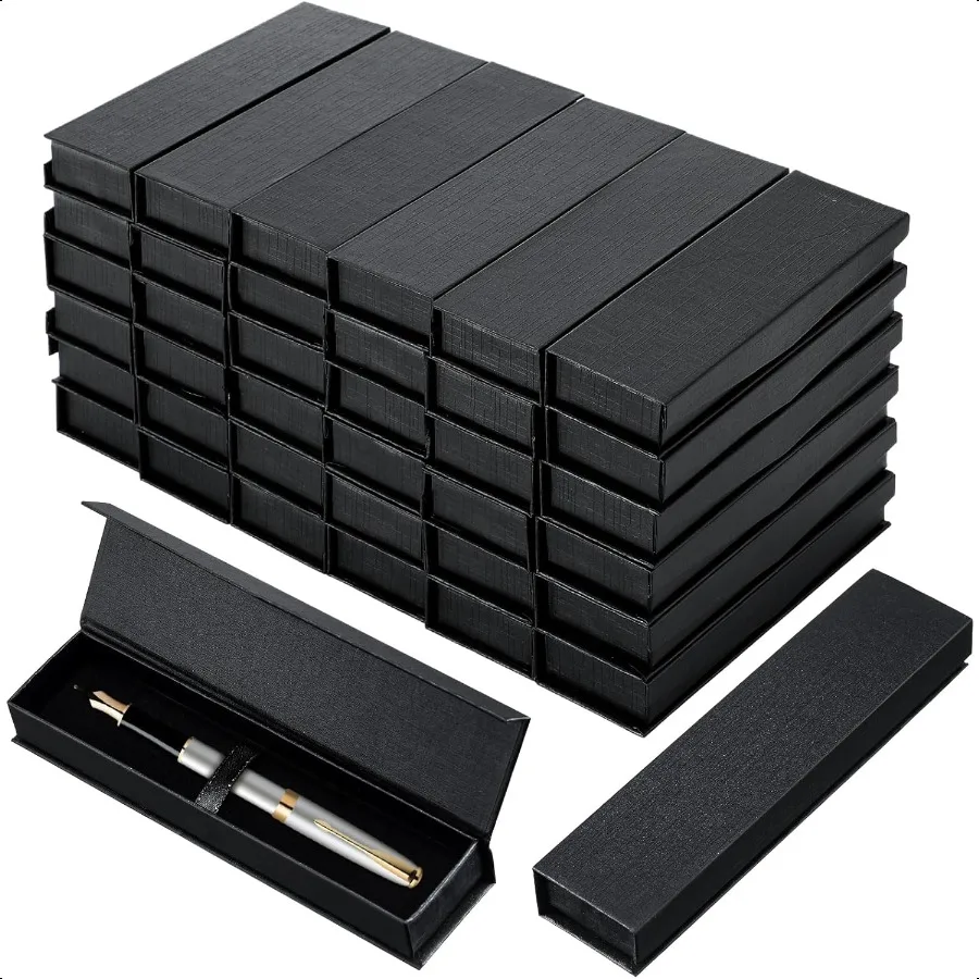 

Pen Gift Boxes Empty Bulk Black Ballpoint Fountain Pen Display Case with Cushion for Gift Office Busin plies Birthday Souvenir