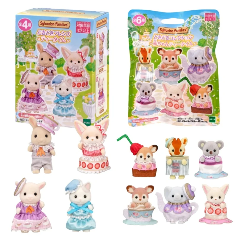 

Подлинная серия Sylvanian Families для послеобеденного чая, слепая сумка, кукла, фигурка мира, каваи, украшение, модель, игрушки, орнамент, подарок на день рождения