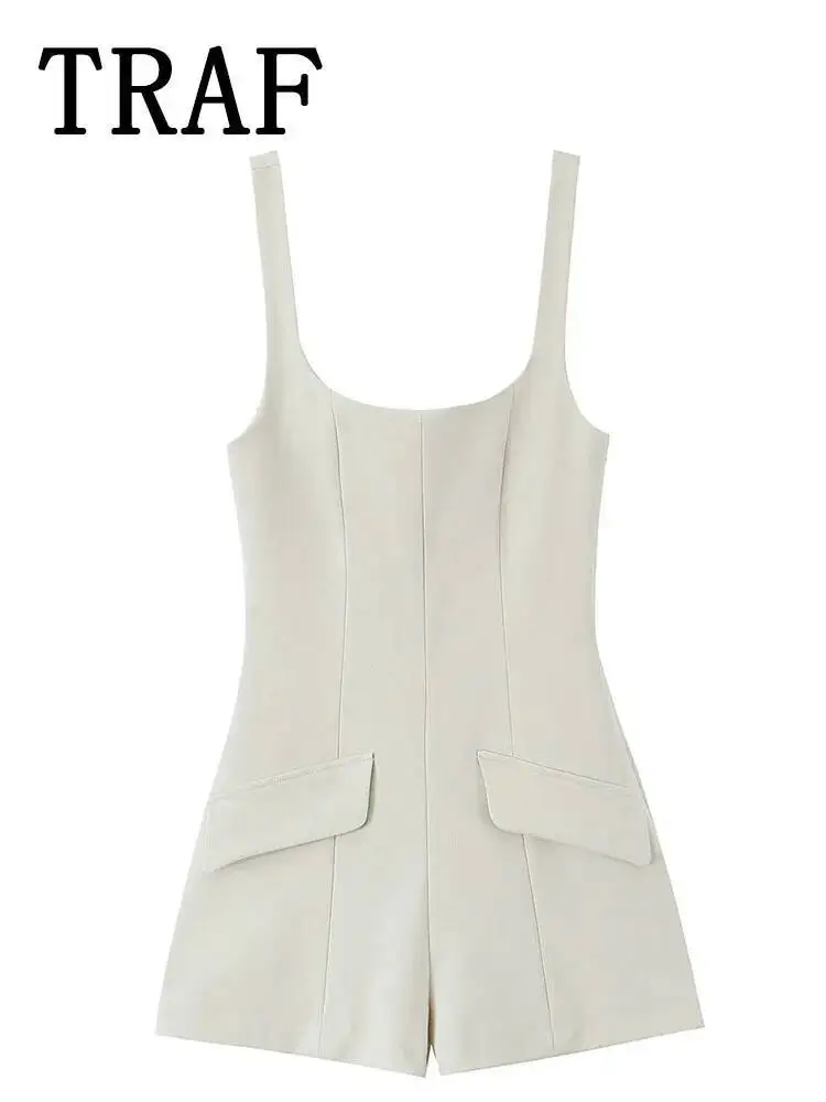 

Женское боди 2025, короткий повседневный комбинезон без рукавов с ремешком в уличном стиле, элегантный комбинезон с длинными рукавами и вырезами