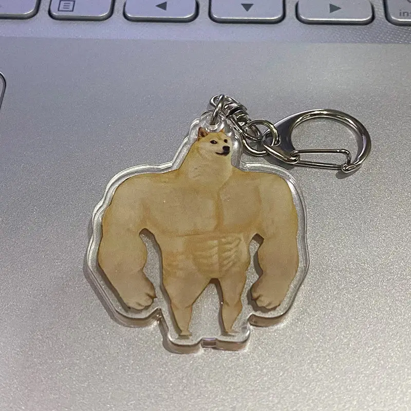Guerreiro bonito Cheems Keychain, Chaveiro engraçado Shiba Cheemburger, Cão Pet Balltze, Cheems Meme, Meme criativo, Celebridade Internet