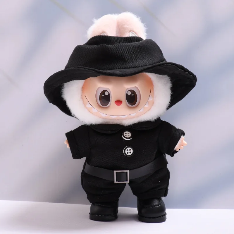 

17cm Labubu Dolls Clothes I II Idol The Monster Outfit Accessories Sitting Party Gifts Thai Style Police Officer Jumpsuit