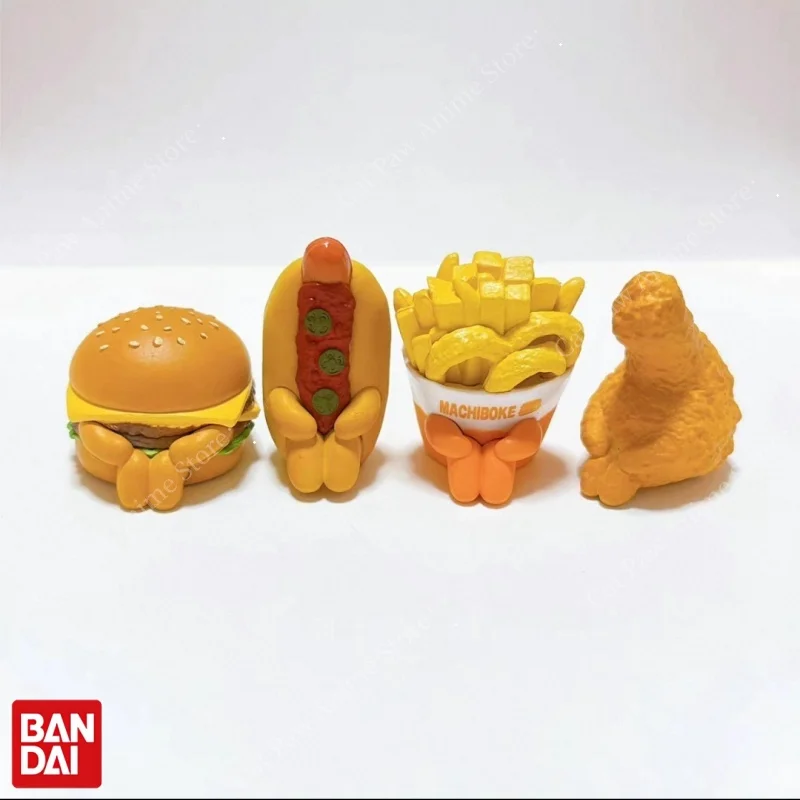 

Bandai Machiboke Vol 2 Gashapon Mini Figures Fast Food Themed Cheeseburger Hot Dog French Fries Desktop Decor Anime Collectibles