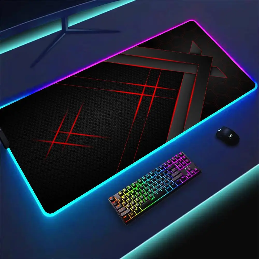 لوحة ماوس RGB على الطراز السيبراني واجهة UI للخيال العلمي LED توهج حصيرة الألعاب المطاط المضادة للانزلاق حصيرة مكتبية ملحقات الكمبيوتر لوحة المفاتيح لوحة الماوس #3