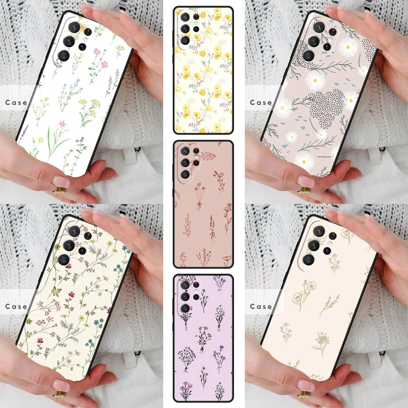 Minimalist Aesthetic Flower TPU Phone Case for Samsung Galaxy S26 S25 S24 S23 S22 S21 S20 Note10 Plus FE Ultra Cover
