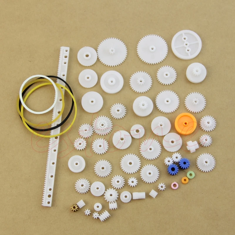 

A5YD Новый 60pcs Type Plastic Warm Single Double Reduce Gears Diy Robot