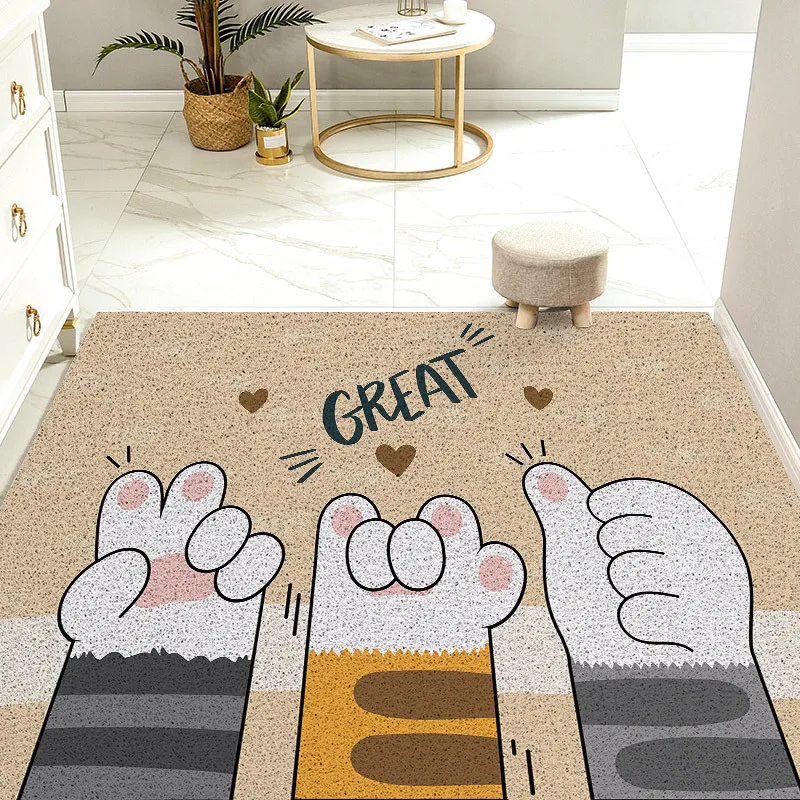 Stain Resistant Waterproof PVC Coil Doormat Non Slip Easy Clean Entry Foot Mat For Bathroom Kitchen Bedroom Luxury Carpet