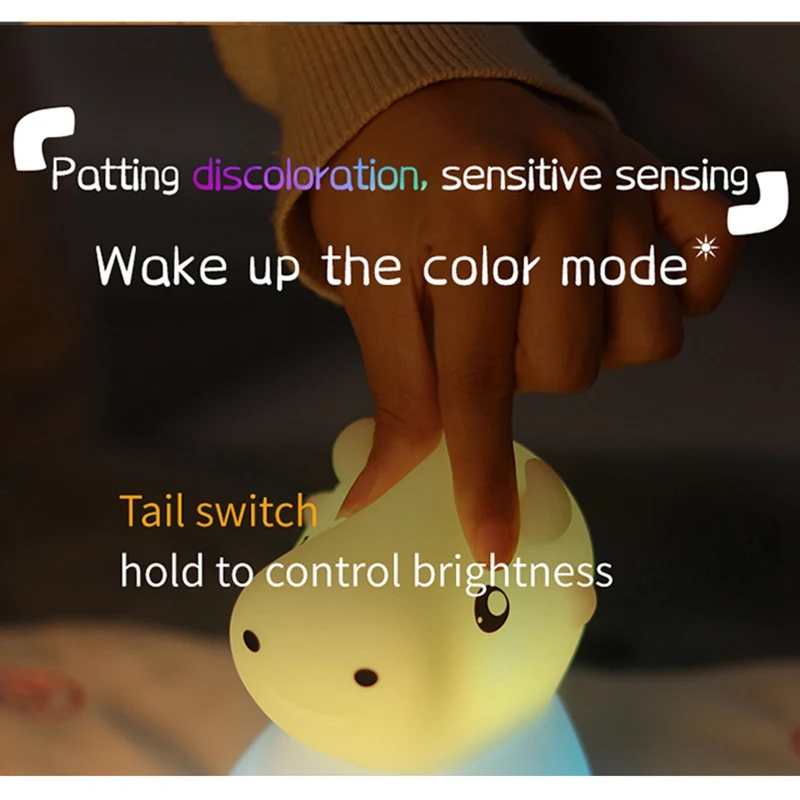 Luz de noche de silicona del zodiaco Niu, regalos de Año Nuevo, atenuación colorida LED con luz para dormir