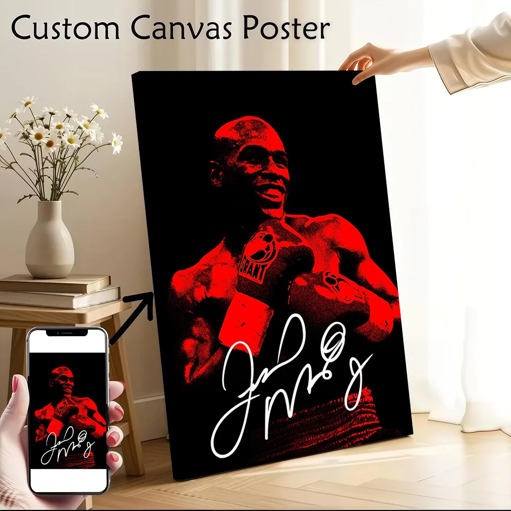 Boxing Floyd Mayweather Jr Canvas Poster Wall Art Customizable High Quality Printed Picture for Aesthetic Decoration Painting