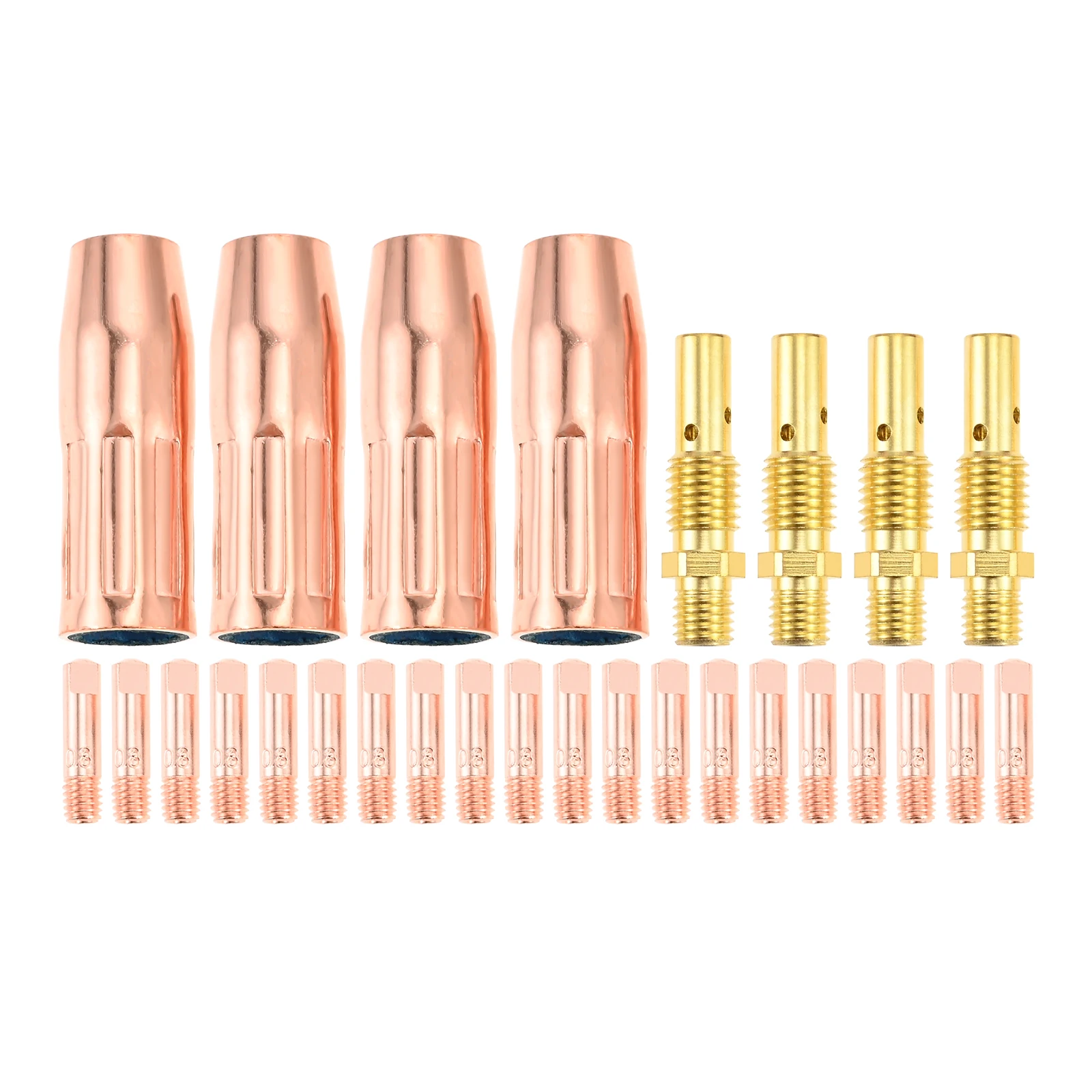 28PCS Mig Welding Gun Kit 0.8 0.9mm Contact Tip Gas Nozzle Diffuser Torch Accessories For Lincoln Magnum 100L & Tweco Mini/#1