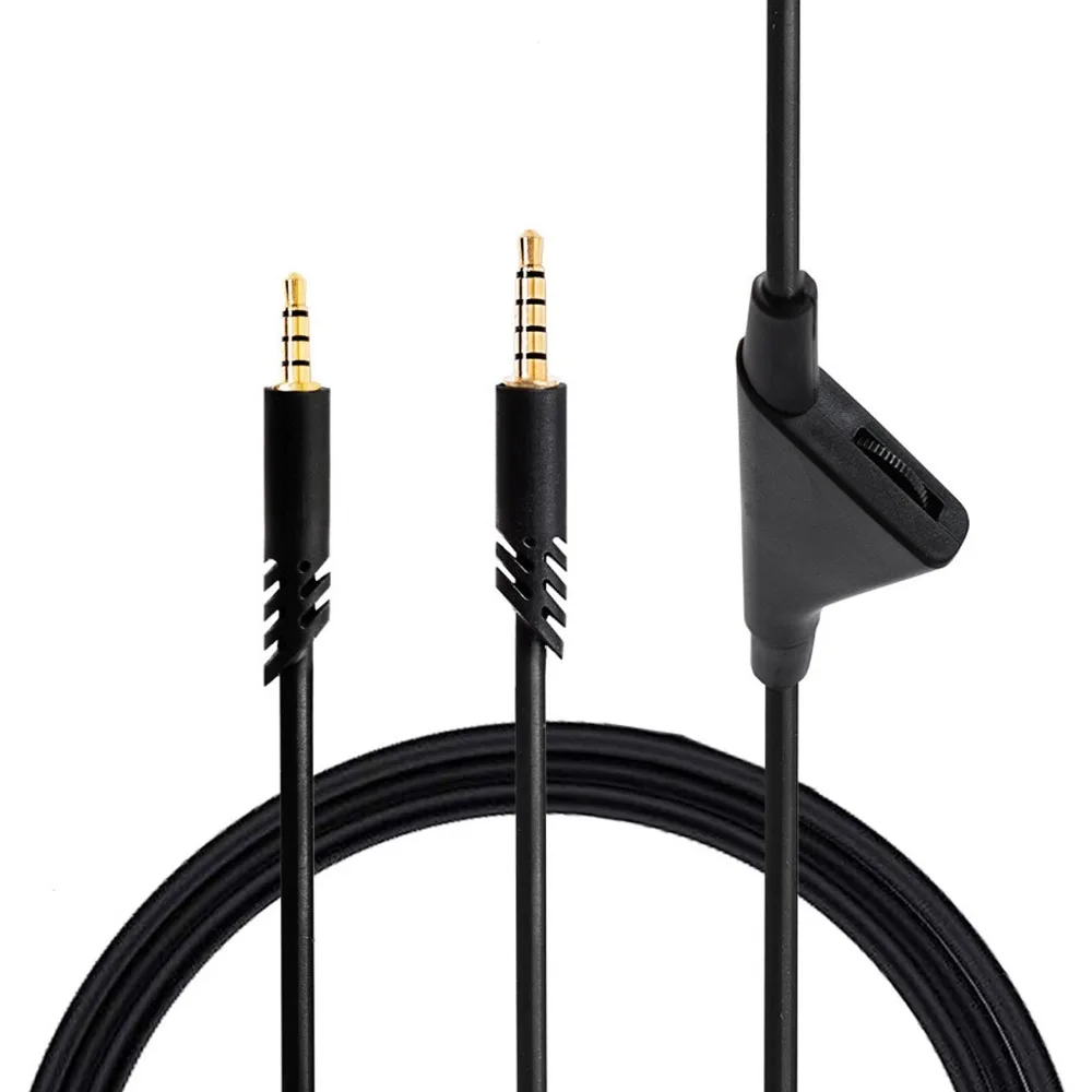 3.5mm Headphone Cable 2m/6.6ft Volume Control Audio Line Plug and Play Replacement Cable for Logitech Astro A10 A30 A40