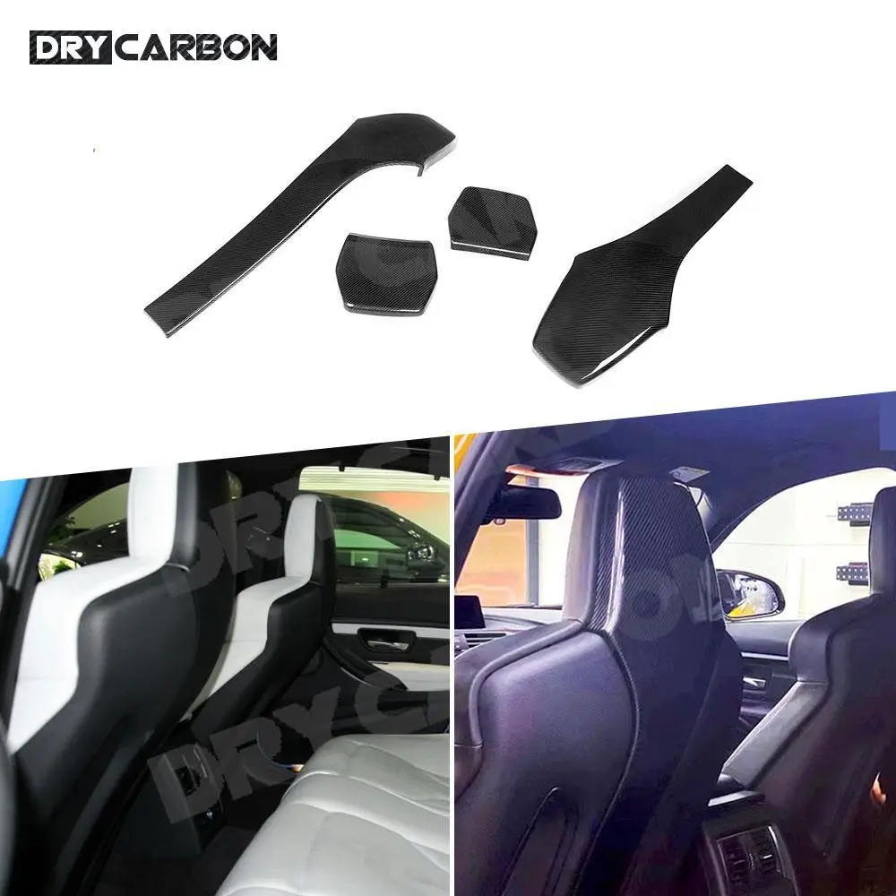 Carbon Fiber Car Inner Seat Back Covers Trims Body Kits for BMW F80 M3 F82 F83 M4 F87 M2 M2C Sedan Coupe Convertible 2014-2019