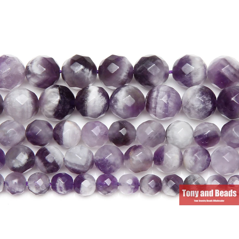 Faceted White Crystals Amethyst Quartz Round Loose Beads 4 6 8 10MM Pick Size for Jewelry Making