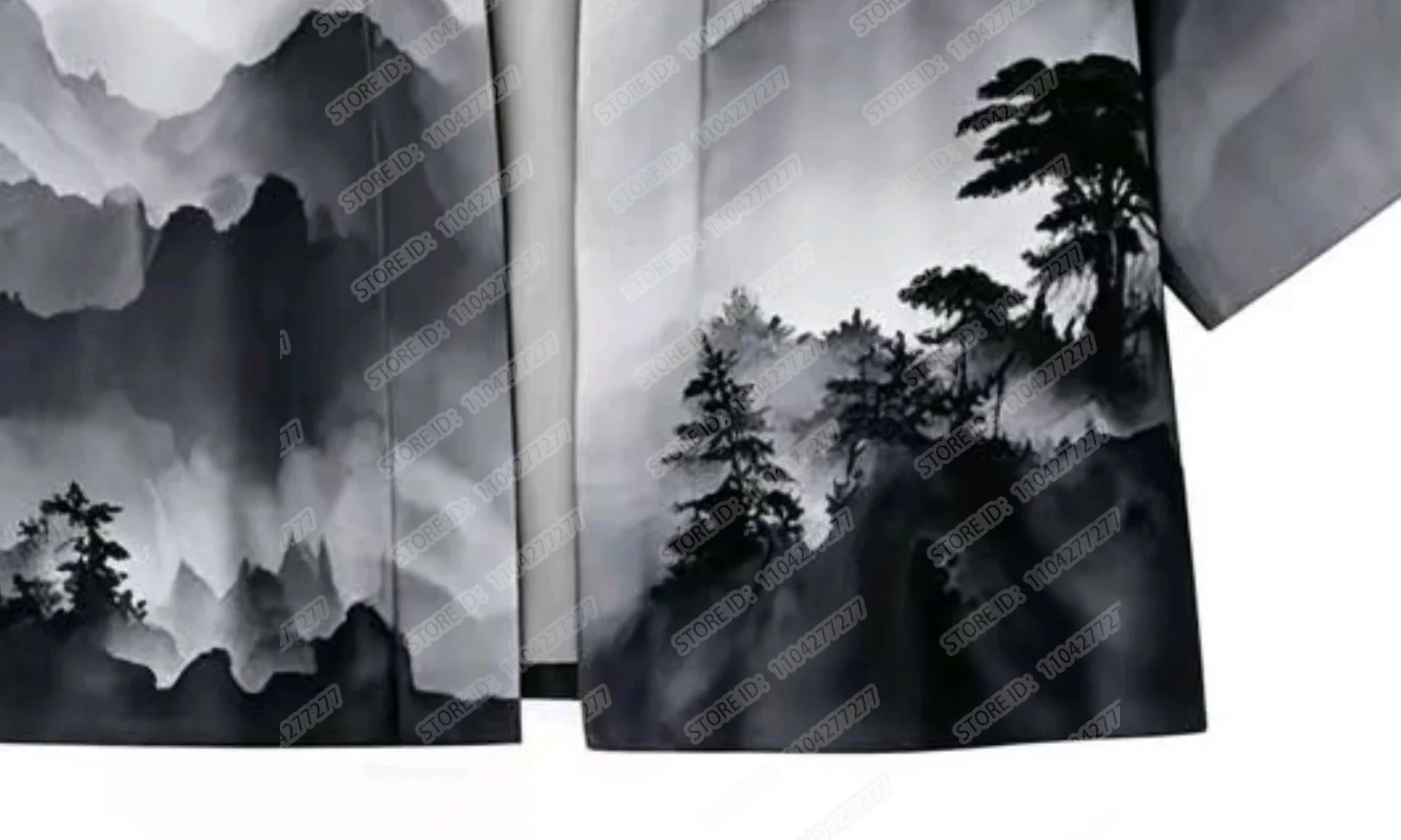 Men's Kimono Shirt Cardigans Landscape Painting Japanese Ukiyoe Loose Fit Open Front Shirt Kimono Men Casual Summer Beach Shirt