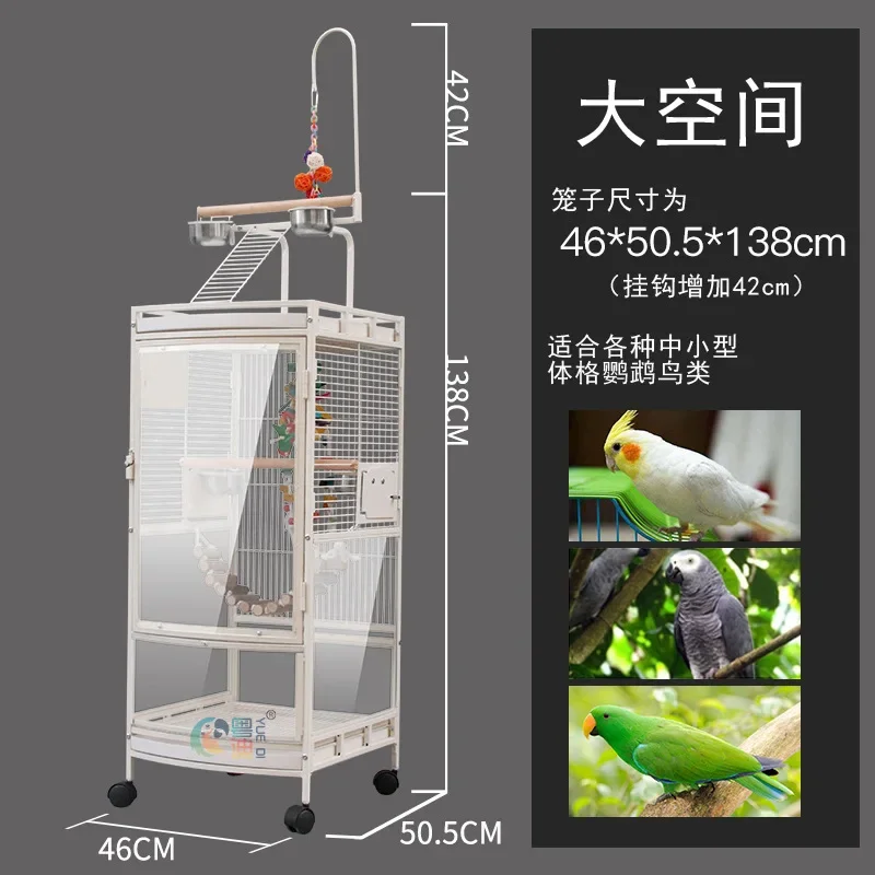 Parrot Bird Cage Large Luxury Large Peony Cockatoo Cage Large Metal Bird Cage PR8118
